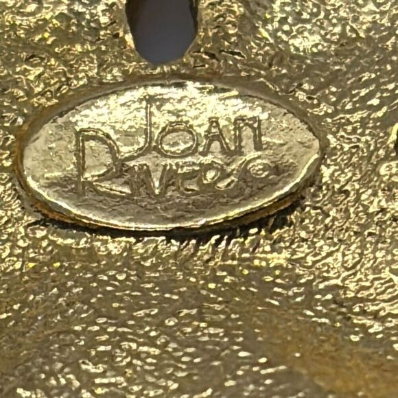 Vtg Joan Rivers signed 4 leaf Clover rhinestone crystal pin brooch shamrock +box - Picture 6 of 8